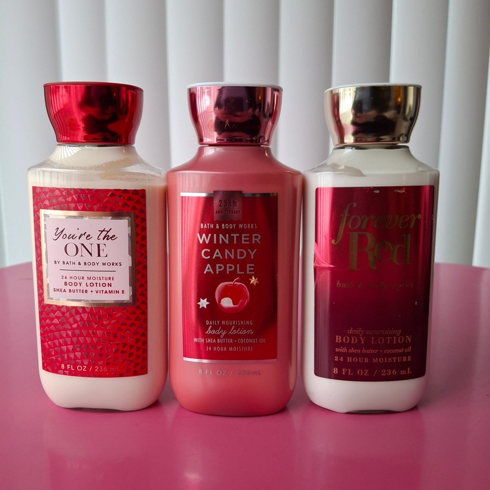 Bath & Body Works YOU'RE THE ONE WINTER CANDY APPLE FOREVER RED Body Lotion 8oz